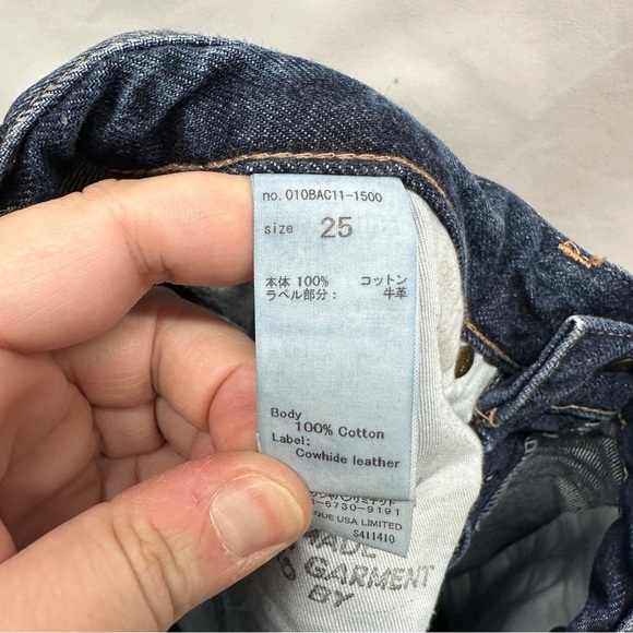 Moussy Vintage Nelson Tapered Jean Button Fly Distressed in Dark Blue Size 25 0 - Picture 14 of 14